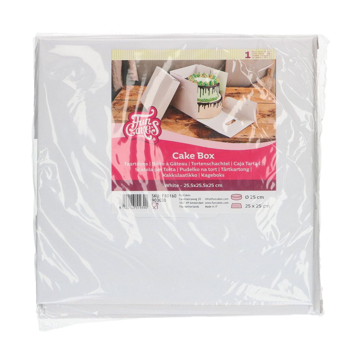 Dortová krabice bílá 25,5 x 25,5 x 25 cm